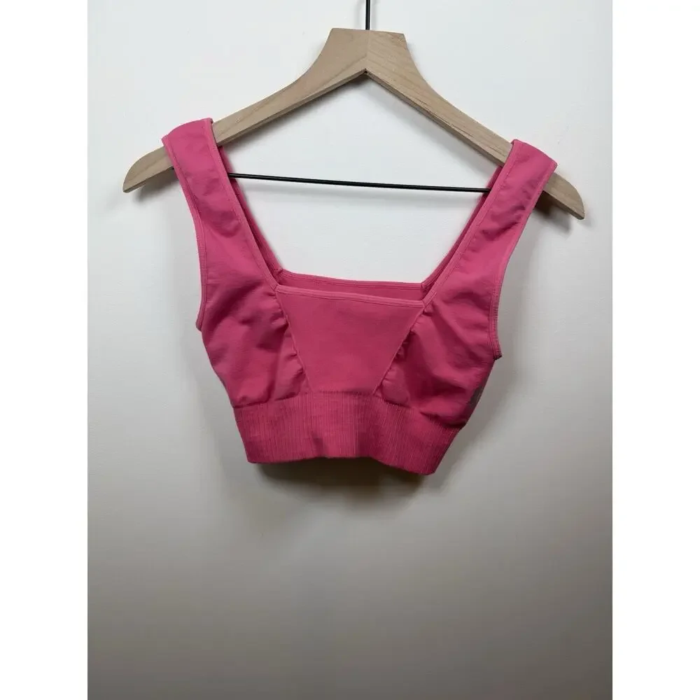 Free People FP Movement Good Karma Square Neck Sports Bra Pink Size M/L Active